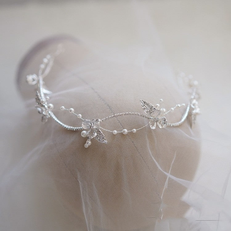 Korean Style Bridal Flower Crown Headpiece