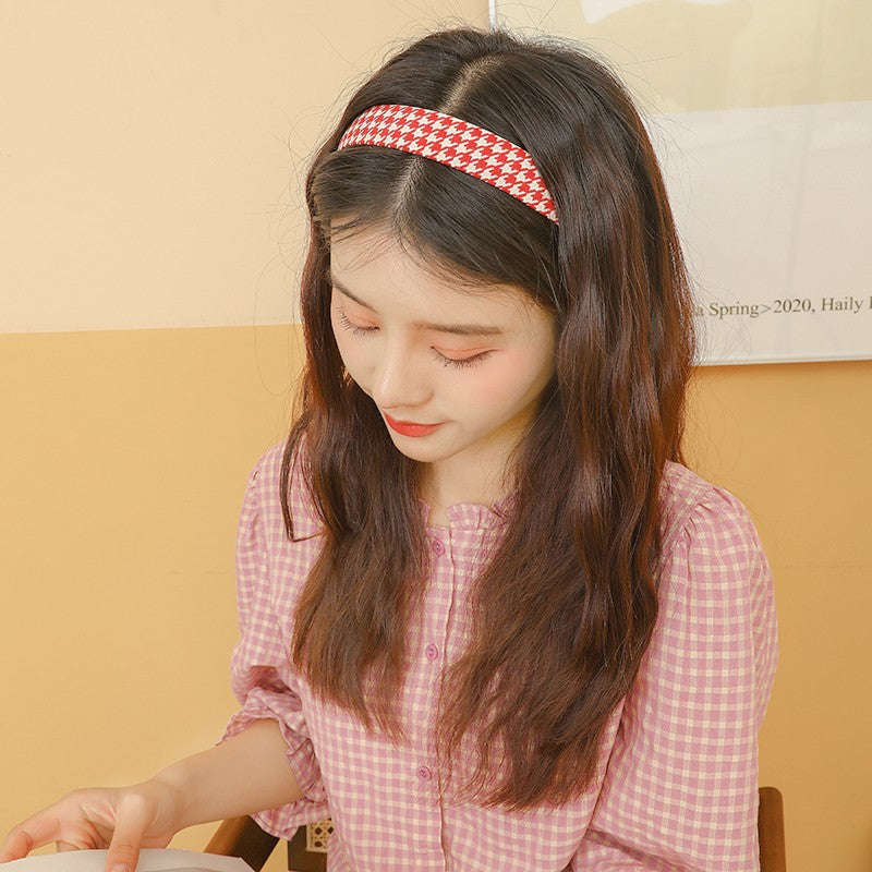 Wide Houndstooth Headband Trendy Hair Accessory