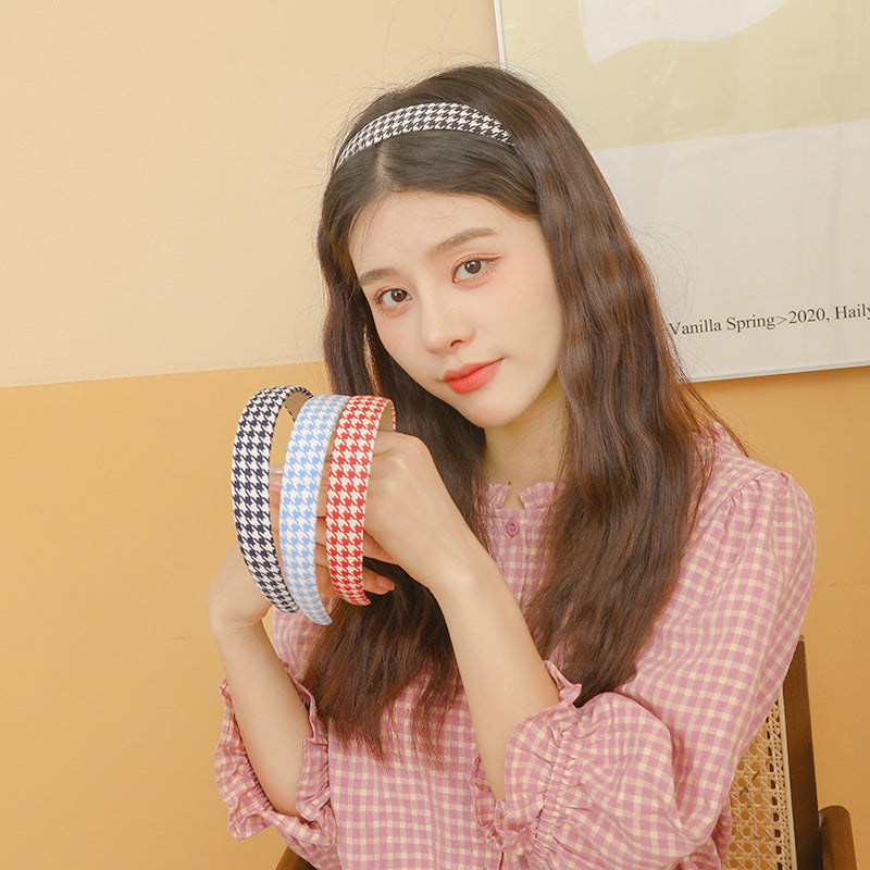 Wide Houndstooth Headband Trendy Hair Accessory