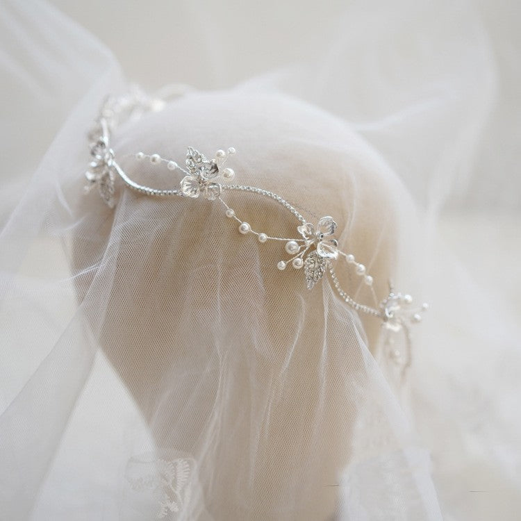 Korean Style Bridal Flower Crown Headpiece