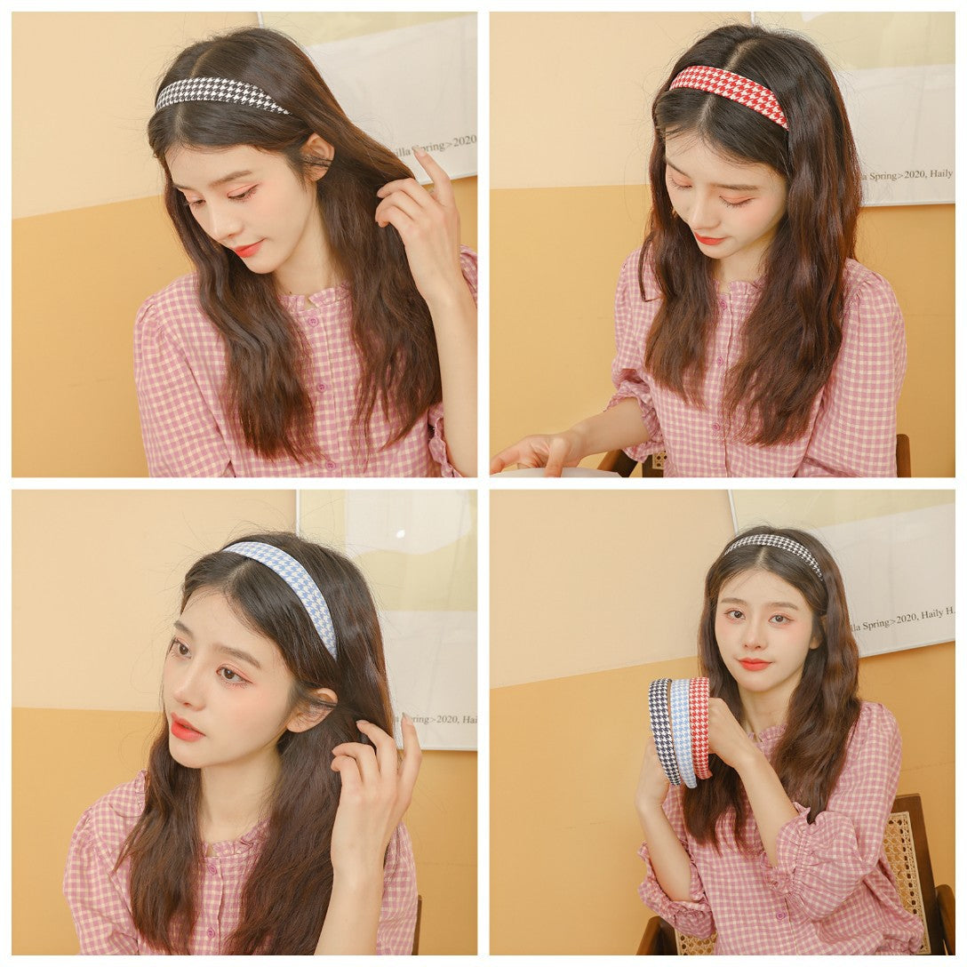 Wide Houndstooth Headband Trendy Hair Accessory