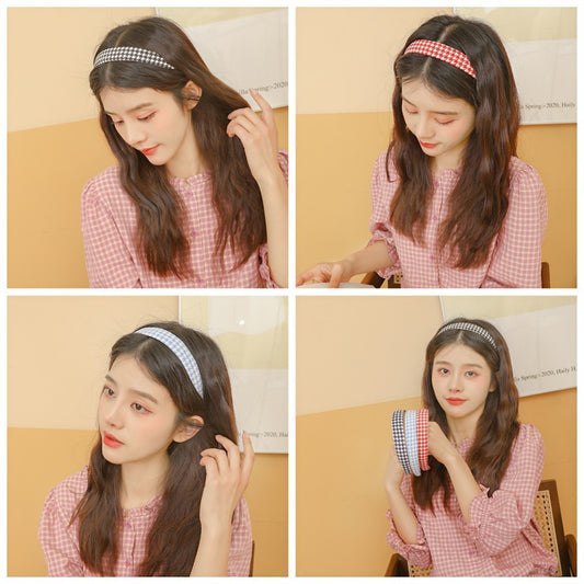 Wide Houndstooth Headband Trendy Hair Accessory