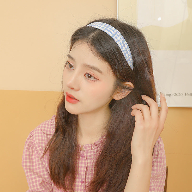 Wide Houndstooth Headband Trendy Hair Accessory